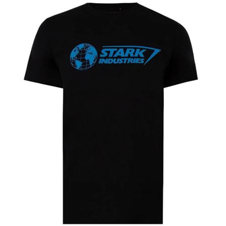 Marvel Mens Stark Industries Logo T-shirt M Svart/blå