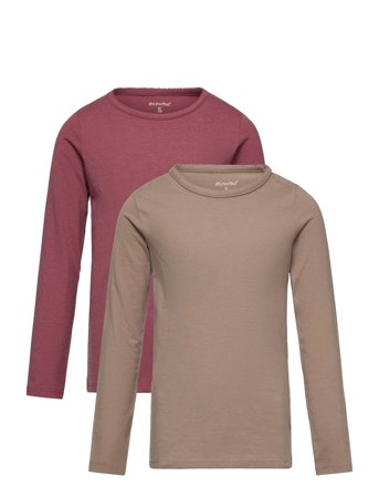 Minymo Basic 35 -T-Shirt Ls (2-Pack) - Brown - 92