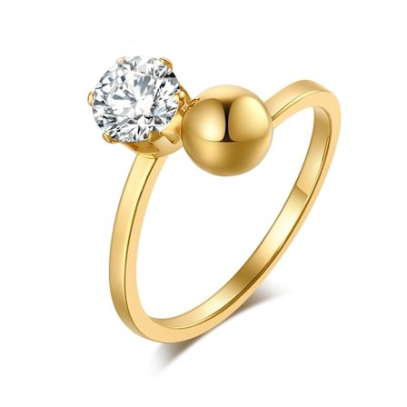 Rostfritt stål ring CZ