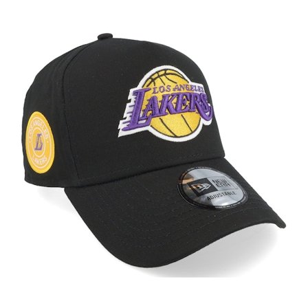 New Era - NBA Noir adjustable Casquette - Los Angeles Lakers Patch Black A-frame Adjustable @ Hatstore