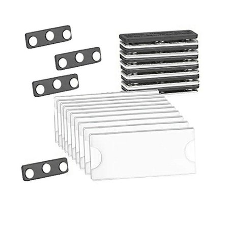 Magnetisk navneskiltsæt, magnetisk badgeholder med 3 stærke magneter, navneskilt/ID-badgesæt - WELLNGS