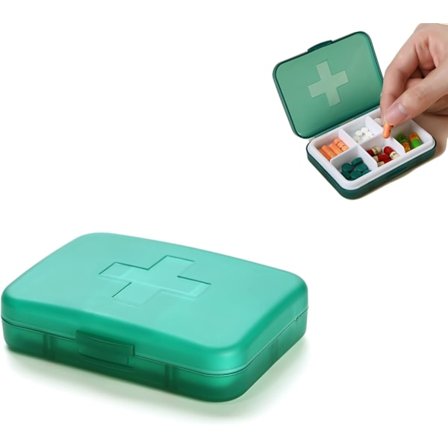 Bärbar veckopillerorganisatör med 6 fack, veckovis m, ZQKLA