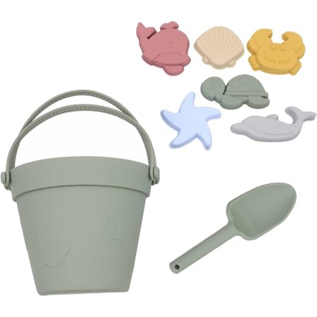 8 st Beach Toys Kit, Silikon Sand Leksak med Sand hink Shove