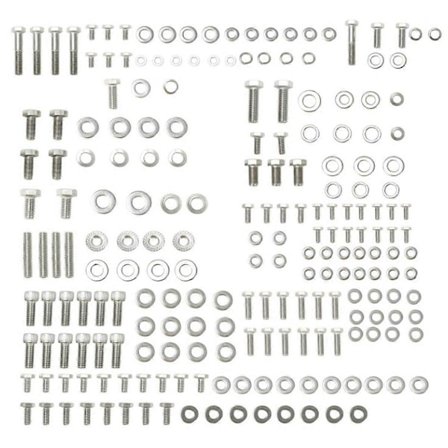 211 stk. møtrikker og bolte, lille blokmotor HEX boltesæt til Chevy SBC 265 283 302 305 307 327 350 400 Eng