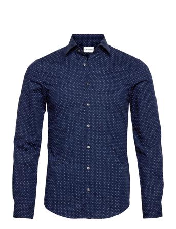 Printed Easy Care Fitted Shirt Blue Calvin Klein