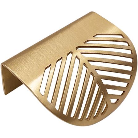 4 stk. bladformede skabsskuffe skabsdør messing guld møbler