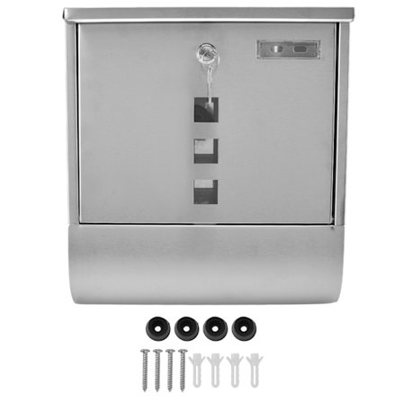 Europeisk Stil Smal Spalte Rustfritt Stål Hengende Låsbar Postkasse for Utendørs Hage