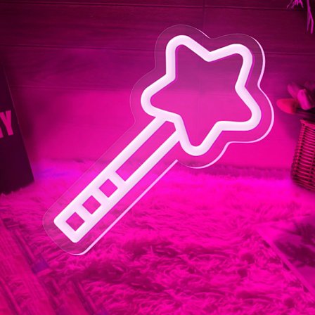 Stjärn Neon Skylt, Rosa LED Neonljus, Drivs av USB med Dimmer, Sport LED Skylt för Väggdekor, Födelsedagsskyltar Barnpresent