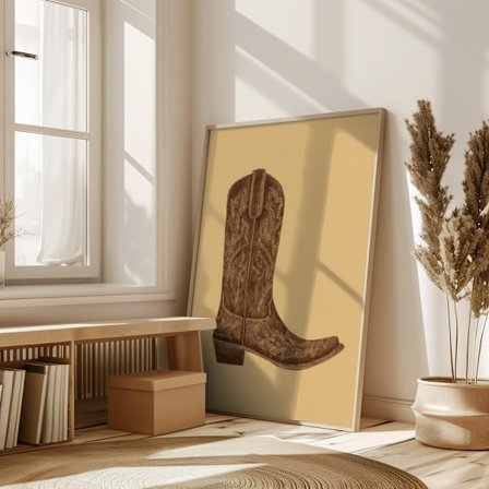 Brown Cowgirl Boot Poster 50x70 cm