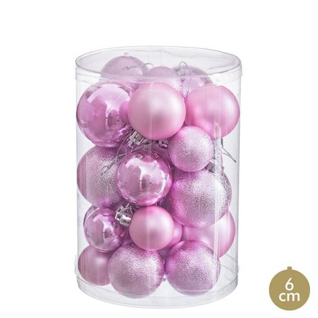 Julgranskulor Rosa Plast (27 st)