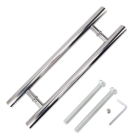 Dørhåndtak i rustfritt stål for låvedør, kraftig skyvedørhåndtak i glass for hjem, restaurant, kontor