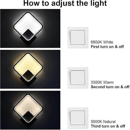 vegglamper innendørs stue led kvadratiske vegglamper innendørs moderne armaturer vegglamper for soverom gang korridor, svart