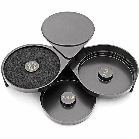 1 pakke 3-lags barglasskanten for Margarita og cocktail, bartenderverktøy, saltboks krydderbeholder