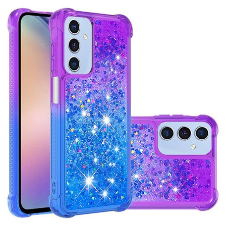 SKALO Samsung A17 Flydende Glitter Cover - Lilla-Blå