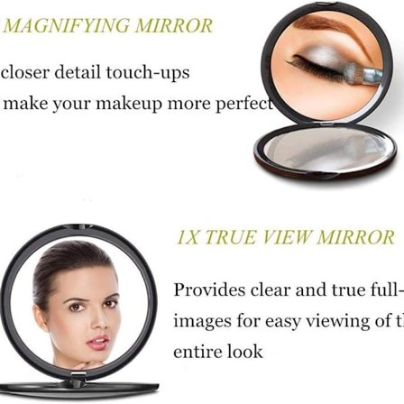 Förstorande kompakt kosmetisk spegel