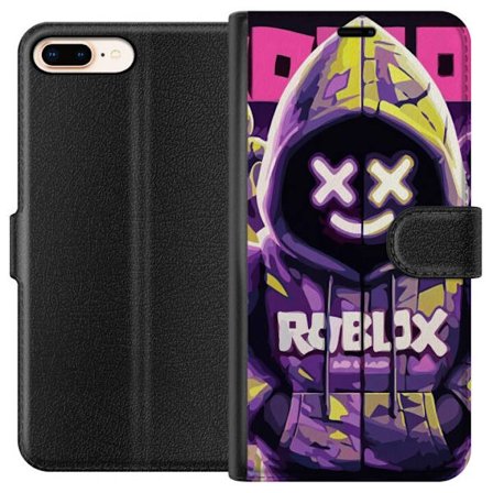 Yhteensopiva Lompakkokotelo Apple Apple iPhone 7 Plus Värikäs Roblox-inspiroima hupparihahmo neoneilla ja maskilla, digitaalinen peli-illustraatio t