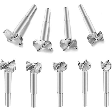 9 st Honad träbearbetning borr 15mm 18mm 20mm 23mm 25mm 28mm 3