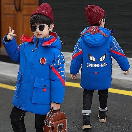 Spider-Man Hættejakke Børn Vinter Varmt Jakke