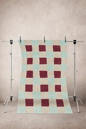 Jotex - Katoenen Vloerkleed 170x240 Cm Natuurwit/rood/mint Natuurwit/rood/mint - BURDIS - Koop Katoenen vloerkleed bij Jotex