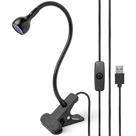 Nageltork UV-lampa, USB 3W UV LED, för mobiltelefon- och kretskortsreparation (Svart) [DB]