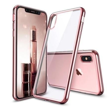 iPhone X - Exklusivt Praktiskt Silikonskal Från HUTECH Roséguld