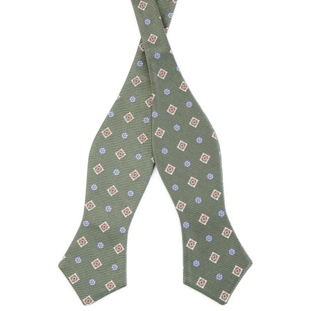 Grønn Mønstret Tversoversløyfe for menn - Selvbinder