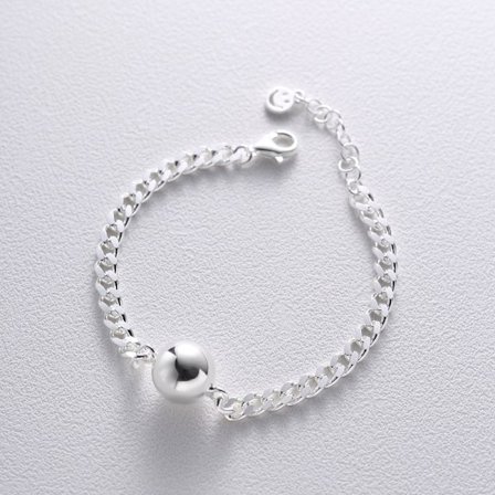 #Korkealaatuinen hopeinen pallo-ranneke, yksinkertainen, joululahja#