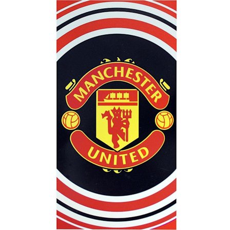 Manchester United FC Pulse Handduk, One Size, Svart/Röd/Vit, Officiell Fotbollsmerchandise