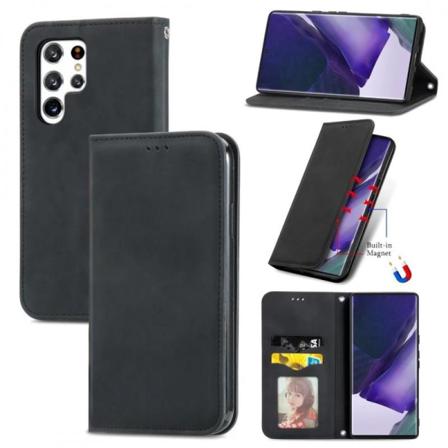 Samsung Galaxy S22 Ultra Flipfodral Kortfack Mocka Svart