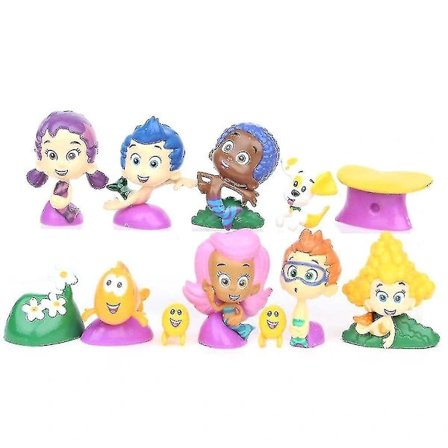 12 stk Bubble Guppies Små Figurleker Wigslar