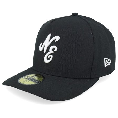 New Era - Schwarz fitted Cap - Ne Script 59FIFTY Black A-Frame Fitted @ Hatstore