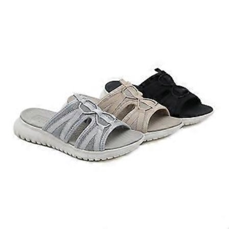 Sports MD Casual Damesandaler Stor Størrelse Sommer Kilehæl Slippers (EU 39 Grå)