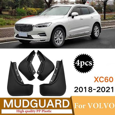 Skvettlapper for Volvo Xc60 2018 2019-2022 Foran og Bak Skvettlapper Skvettlapper Skvettlapper Biltilbehør Skjermer