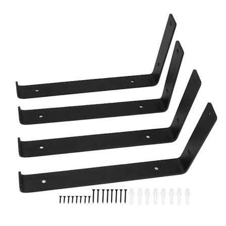 4 stk. Stærke metal L-hyldeknægte Nem installation 20 cm Bæreevne til hjemmekontor garage