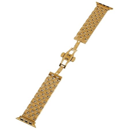 Apple Watch Series 8 (45mm) / Watch Ultra klockarmband i rostfritt stål med 5 pärlor - Guld