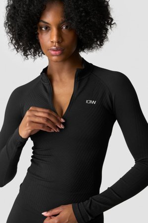 Ignite Seamless 1/2 Zip Long Sleeve Black