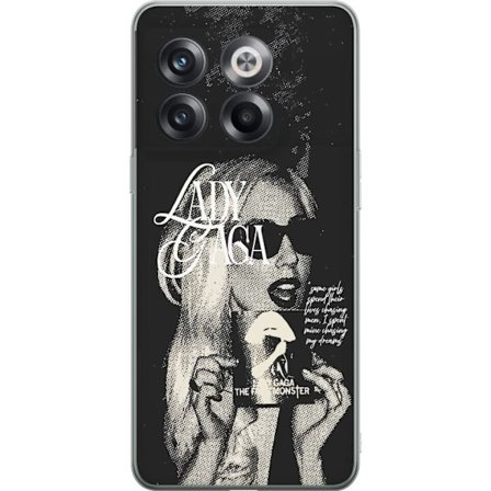 Kompatibel Mobilcover til OnePlus 10T Lady Gaga sort-hvid retroplakat med solbriller og popkunst-æstetik