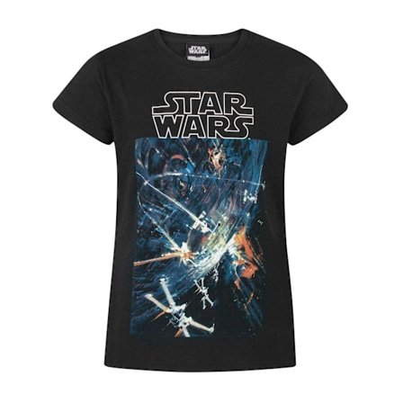 Star Wars Girls Death Star T-shirt med korta ärmar 7-8 år Svart