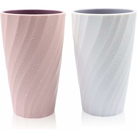 2-pak ubrydelige badeværelsestandbørstekrus, bløde og holdbare badeværelsestandbørstekrus (hvid og pink)