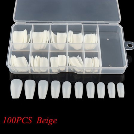 100/600st False Ballerina Nails Full Cover BEIGE 100PCS