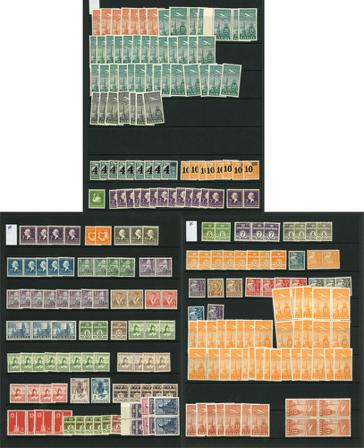 Danmark - Samling med stålstik mærker på 3 indstikskort - Ubrugt