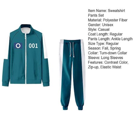 Squid Game Kostyme, Squid Game Barnkostyme, Squid Game Sportswear, Koreansk Folkespill Kostyme Sett, Squid Game Barnkostyme, Cosplay-Perfet