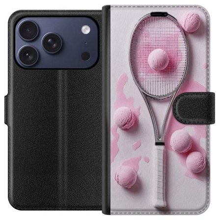 Kompatibel Tegnebogsetui til Apple Apple iPhone 17 Pro Rosa glaskugler og tennisketsjer i et kreativt stillbillede med legende popfølelse og moderne