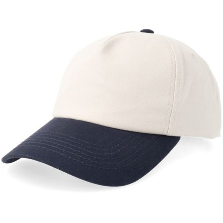Equip - Beige adjustable Keps - Beige/Navy Canvas Golfer A-Frame Trucker @ Hatstore