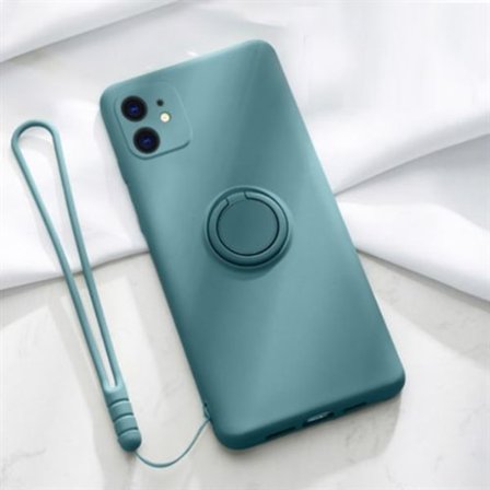 Skal Kompatibelt med Apple Iphone 11 pro Styv Silikon Med ring och rem