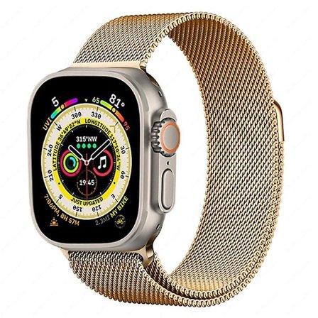 Metalrem til Apple Watch 8 7 45 mm 41 mm Ultra 49 mm åndbart Milanese erstatningsbånd til Iwatch 6 5 4 3 2 Se 44 ​​mm 42 mm 40 mm