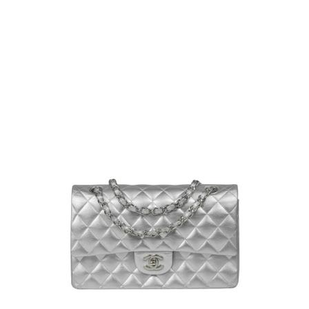 Chanel Vintage, Pre-owned Timeless Medium Bag Grijs, Dames, Maat:ONE Size,leer