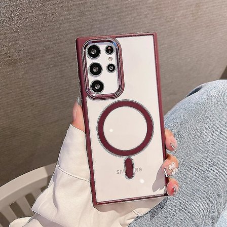 Magsafe Genomskinligt Skal Kompatibelt Med Samsung Galaxy S22 Ultra/s22, Hård PC Stötsäker Skyddande Skal För Galaxy S25 Mörkblå