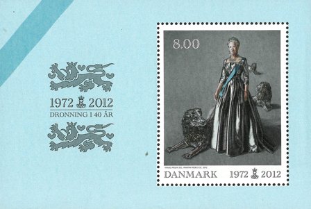 Danmark 2012 - Regeringsjubilæum - Postfrisk miniark