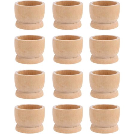 12 stk. Trææggebægre DIY Blanke Uafsluttede Trææggestader Tidlig Uddannelse Førskolelegetøj til Børn Håndværk Påske Fødselsdag Babyshower Fest Su